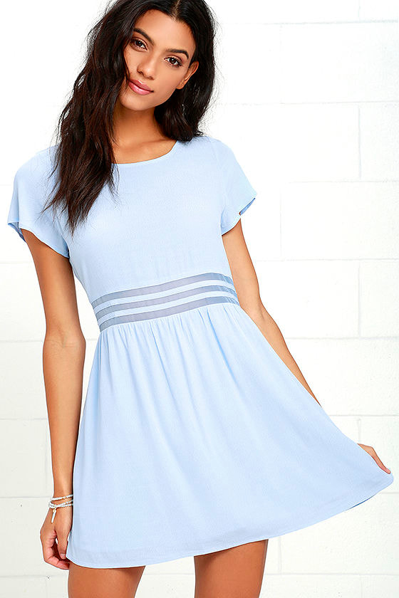 Cute Periwinkle Dress - Mesh Dress ...